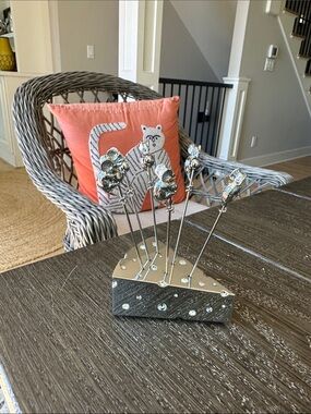Z Gallerie NWOT silver wedge of cheese with mice cocktail picks 3x4